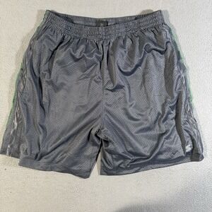 Vintage Y2K Starter Dazzle Shimmer Silky Basketball Gym Shorts Size XL Gray Mens